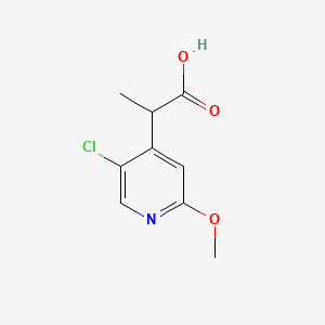 molecular formula C9H10ClNO3 B14020760 2-(5-Chloro-2-methoxypyridin-4-yl)propanoic acid 