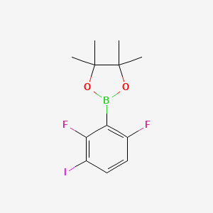 molecular formula C12H14BF2IO2 B14020784 2-(2,6-Difluoro-3-iodophenyl)-4,4,5,5-tetramethyl-1,3,2-dioxaborolane 