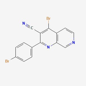 molecular formula C15H7Br2N3 B14020786 4-Bromo-2-(4-bromophenyl)-1,7-naphthyridine-3-carbonitrile 