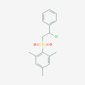 molecular formula C17H19ClO2S B14020805 2-(2-Chloro-2-phenylethyl)sulfonyl-1,3,5-trimethylbenzene CAS No. 30158-42-0