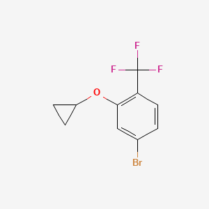 molecular formula C10H8BrF3O B14020830 4-Bromo-2-cyclopropoxy-1-(trifluoromethyl)benzene 