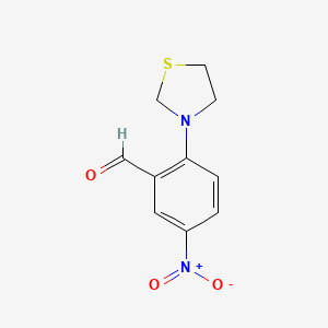 molecular formula C10H10N2O3S B1402085 5-Nitro-2-(thiazolidin-3-yl)benzaldehyde CAS No. 1774900-15-0
