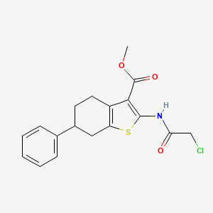 molecular formula C18H18ClNO3S B1402087 2-[(氯乙酰基)氨基]-6-苯基-4,5,6,7-四氢-1-苯并噻吩-3-甲酸甲酯 CAS No. 905011-06-5