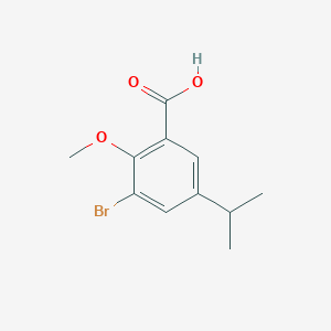 molecular formula C11H13BrO3 B14020880 3-Bromo-5-isopropyl-2-methoxy-benzoic acid 