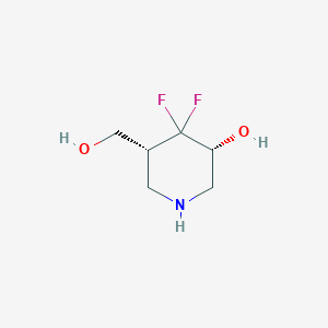 molecular formula C6H11F2NO2 B14020908 (3R,5R)-4,4-Difluoro-5-(hydroxymethyl)piperidin-3-OL 