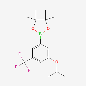 molecular formula C16H22BF3O3 B14020921 2-(3-Isopropoxy-5-(trifluoromethyl)phenyl)-4,4,5,5-tetramethyl-1,3,2-dioxaborolane 