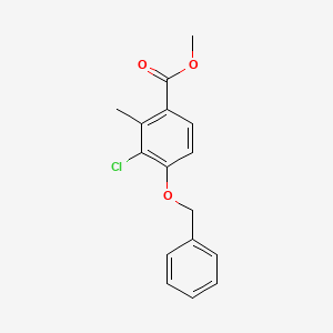 molecular formula C16H15ClO3 B14020936 Methyl 4-(benzyloxy)-3-chloro-2-methylbenzoate 