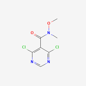 molecular formula C7H7Cl2N3O2 B1402097 4,6-二氯-N-甲氧基-N-甲基嘧啶-5-甲酰胺 CAS No. 1426904-70-2