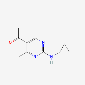 molecular formula C10H13N3O B1402099 1-[2-(Cyclopropylamino)-4-methylpyrimidin-5-yl]ethanone CAS No. 1211473-37-8