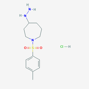 molecular formula C13H22ClN3O2S B1402111 4-Hydrazinyl-1-(4-methylbenzenesulfonyl)azepane hydrochloride CAS No. 1429056-19-8