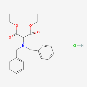 [Bis(phenylmethyl)amino]propanedioic acid, hydrochloride