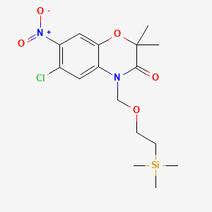 6-chloro-2,2-dimethyl-7-nitro-4-((2-(trimethylsilyl)ethoxy)methyl)-2H-benzo[b][1,4]oxazin-3(4H)-one