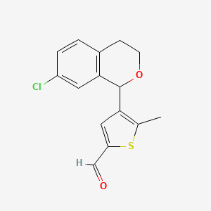 molecular formula C15H13ClO2S B14021216 4-(7-Chloroisochroman-1-yl)-5-methylthiophene-2-carbaldehyde 