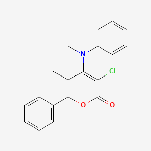 3-chloro-5-methyl-4-(N-methylanilino)-6-phenylpyran-2-one