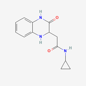 molecular formula C13H15N3O2 B1402134 N-cyclopropyl-2-(3-oxo-1,2,3,4-tetrahydroquinoxalin-2-yl)acetamide CAS No. 1428139-01-8