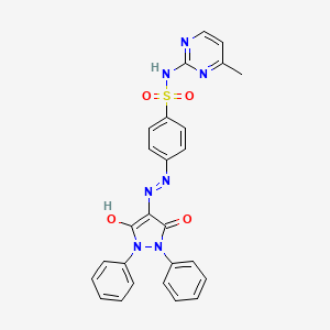 4-[2-(3,5-Dioxo-1,2-diphenylpyrazolidin-4-ylidene)hydrazinyl]-N-(4-methylpyrimidin-2-yl)benzene-1-sulfonamide