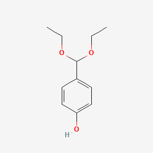 molecular formula C11H16O3 B14021615 4-(Diethoxymethyl)phenol CAS No. 7465-16-9