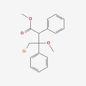 molecular formula C18H19BrO3 B14021622 Methyl 4-bromo-3-methoxy-2,3-diphenylbutanoate CAS No. 7468-29-3