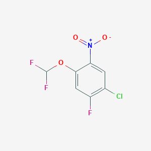 molecular formula C7H3ClF3NO3 B1402164 1-Chloro-4-(difluoromethoxy)-2-fluoro-5-nitro-benzene CAS No. 1417566-52-9
