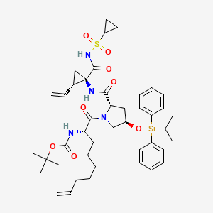 tert-butyl ((S)-1-((2S,4R)-4-((tert-butyldiphenylsilyl)oxy)-2-(((1R,2S)-1-((cyclopropylsulfonyl)carbamoyl)-2-vinylcyclopropyl)carbamoyl)pyrrolidin-1-yl)-1-oxonon-8-en-2-yl)carbamate