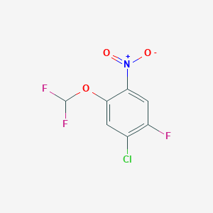 molecular formula C7H3ClF3NO3 B1402211 1-Chloro-5-(difluoromethoxy)-2-fluoro-4-nitro-benzene CAS No. 1417566-91-6