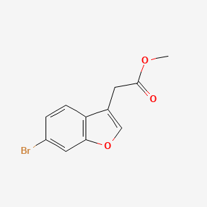 molecular formula C11H9BrO3 B14022139 Methyl 2-(6-bromobenzofuran-3-YL)acetate 