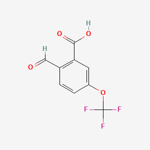 molecular formula C9H5F3O4 B14022145 2-Formyl-5-(trifluoromethoxy)benzoic acid 