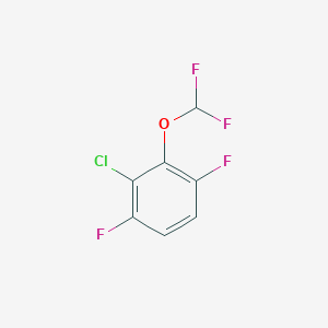 molecular formula C7H3ClF4O B1402216 2-Chloro-3-(difluoromethoxy)-1,4-difluoro-benzene CAS No. 1261869-12-8