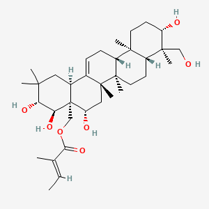 molecular formula C35H56O7 B14022195 28-O-Tigloylgymnemagenin 