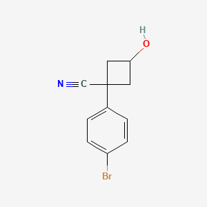 1-(4-Bromophenyl)-3-hydroxycyclobutane-1-carbonitrile