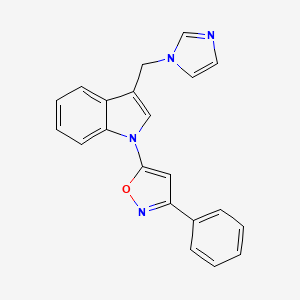 molecular formula C21H16N4O B14022205 5-(3-((1H-imidazol-1-yl)methyl)-1H-indol-1-yl)-3-phenylisoxazole 