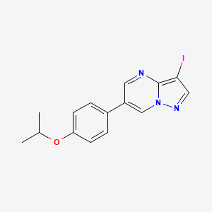 molecular formula C15H14IN3O B14022262 3-Iodo-6-(4-isopropoxyphenyl)pyrazolo[1,5-a]pyrimidine 