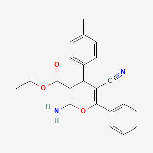 ethyl 2-amino-5-cyano-4-(4-methylphenyl)-6-phenyl-4H-pyran-3-carboxylate