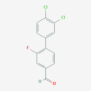 molecular formula C13H7Cl2FO B14022300 3',4'-Dichloro-2-fluoro-[1,1'-biphenyl]-4-carbaldehyde 