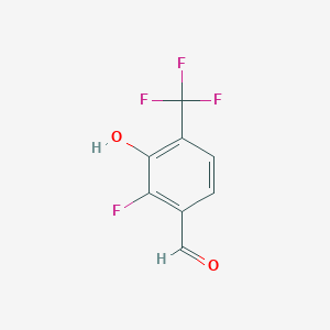 molecular formula C8H4F4O2 B14022320 2-Fluoro-3-hydroxy-4-(trifluoromethyl)benzaldehyde 