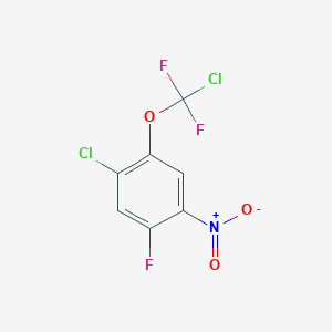 molecular formula C7H2Cl2F3NO3 B1402233 1-Chloro-2-[chloro(difluoro)methoxy]-5-fluoro-4-nitro-benzene CAS No. 1417569-92-6