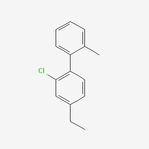 molecular formula C15H15Cl B14022358 2-Chloro-4-ethyl-2'-methyl-1,1'-biphenyl 