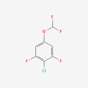 molecular formula C7H3ClF4O B1402236 2-Chloro-5-(difluoromethoxy)-1,3-difluorobenzene CAS No. 1261846-38-1