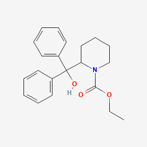 molecular formula C21H25NO3 B14022384 Ethyl 2-(hydroxy-diphenyl-methyl)piperidine-1-carboxylate CAS No. 21901-79-1