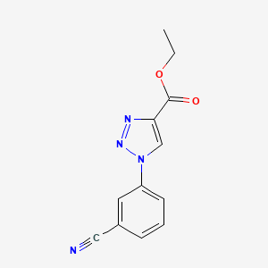 molecular formula C12H10N4O2 B14022414 ethyl 1-(3-cyanophenyl)-1H-1,2,3-triazole-4-carboxylate 