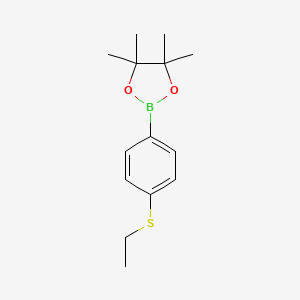 molecular formula C14H21BO2S B14022415 2-(4-(Ethylthio)phenyl)-4,4,5,5-tetramethyl-1,3,2-dioxaborolane 