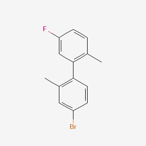 molecular formula C14H12BrF B14022420 4-Bromo-5'-fluoro-2,2'-dimethyl-1,1'-biphenyl 