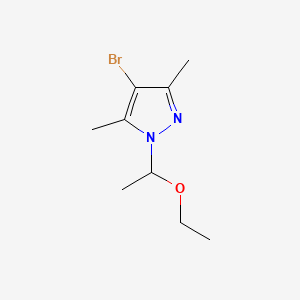 molecular formula C9H15BrN2O B14022422 4-Bromo-1-(1-ethoxyethyl)-3,5-dimethyl-1H-pyrazole 