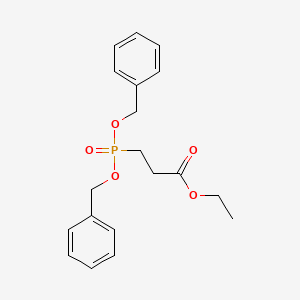 molecular formula C19H23O5P B14022485 Propanoic acid,3-(bis(phenylmethoxy)phosphinyl)-,ethyl ester 