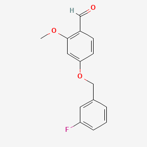 molecular formula C15H13FO3 B14022493 4-((3-Fluorobenzyl)oxy)-2-methoxybenzaldehyde 