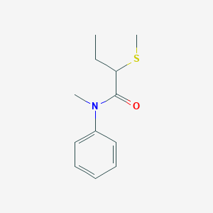 molecular formula C12H17NOS B14022500 N-Methyl-2-(methylsulfanyl)-N-phenylbutanamide CAS No. 63017-93-6