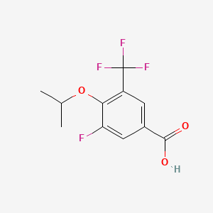 molecular formula C11H10F4O3 B14022516 3-Fluoro-4-isopropoxy-5-(trifluoromethyl)benzoic acid 