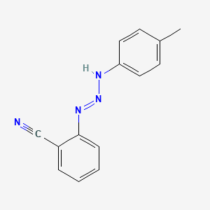 molecular formula C14H12N4 B14022524 2-[(4-Methylphenyl)amino]diazenylbenzonitrile CAS No. 52744-98-6