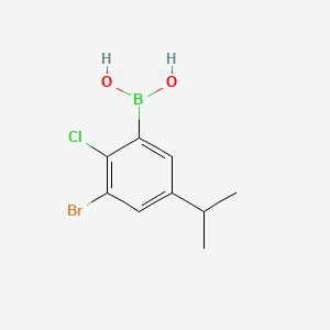 molecular formula C9H11BBrClO2 B14022532 (3-Bromo-2-chloro-5-isopropylphenyl)boronic acid 