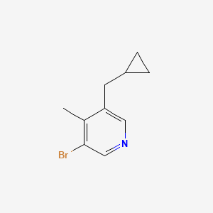 molecular formula C10H12BrN B14022559 3-Bromo-5-(cyclopropylmethyl)-4-methylpyridine 